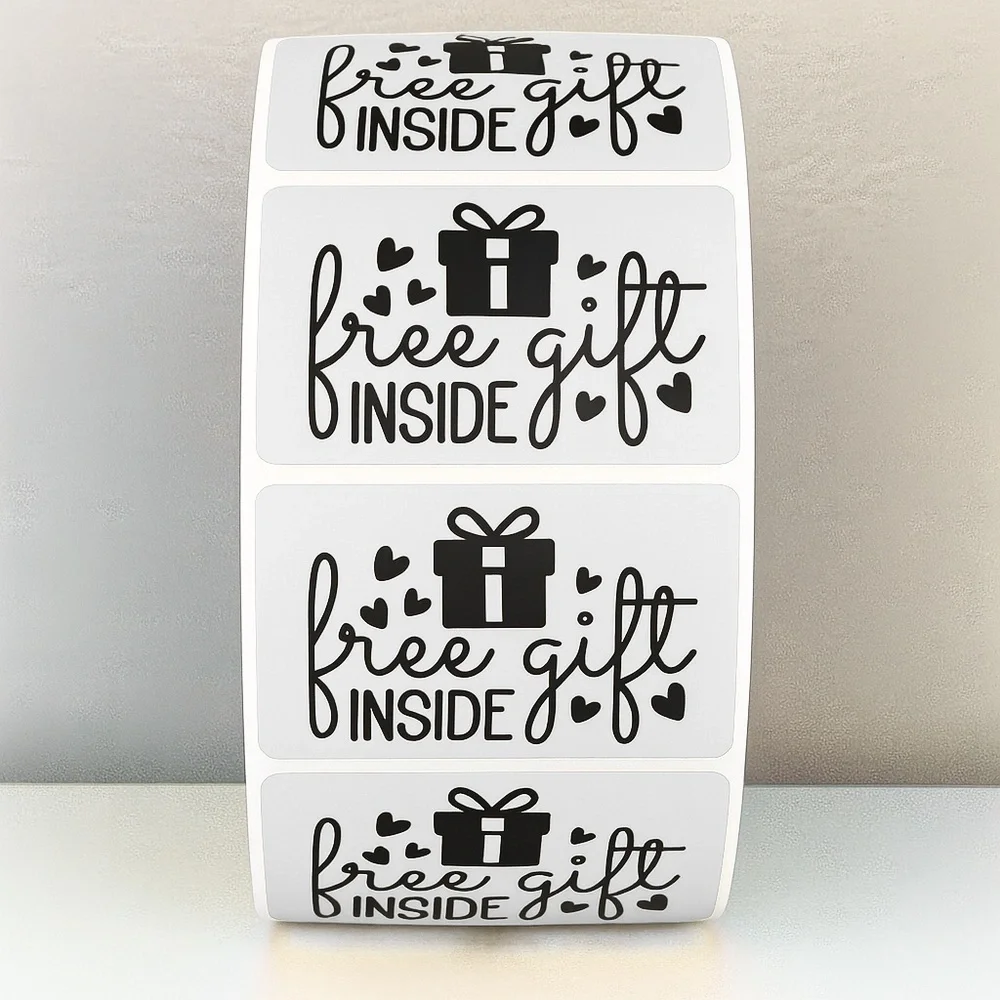 Free Gift Inside Stickers – Cute Labels for Packaging and Small Business